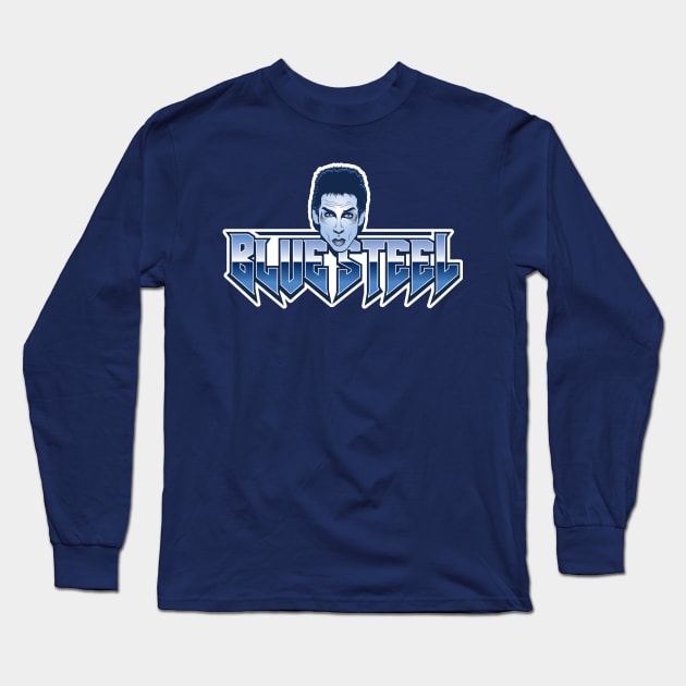 Blue Steel Long Sleeve T-Shirt by GradyGraphics